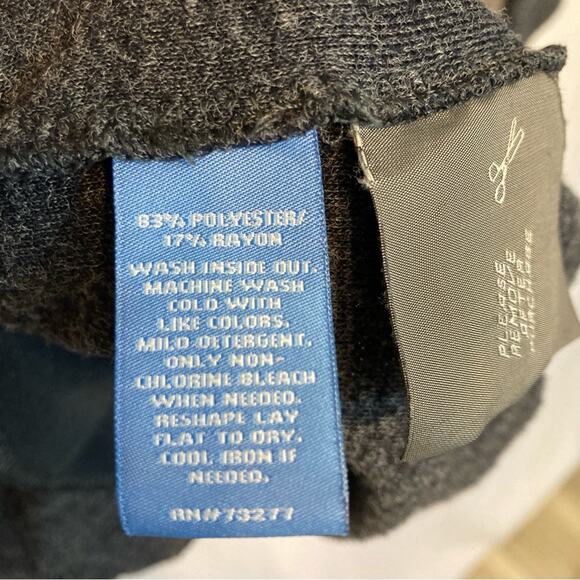 SimplyVera Vera Wang Simply Breathe Heather Gray Zip Up Cape Collar Knit Sweater - Picture 9 of 10